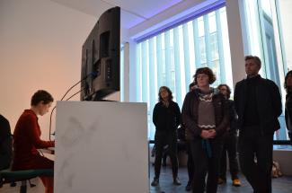 Lori Waxman, Performance at The Exchange, Penzance, Cornwall, UK, 2011